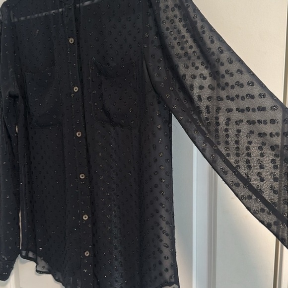 Abercrombie & Fitch Dot Metallic Button Down Blouse size S - Picture 9 of 13